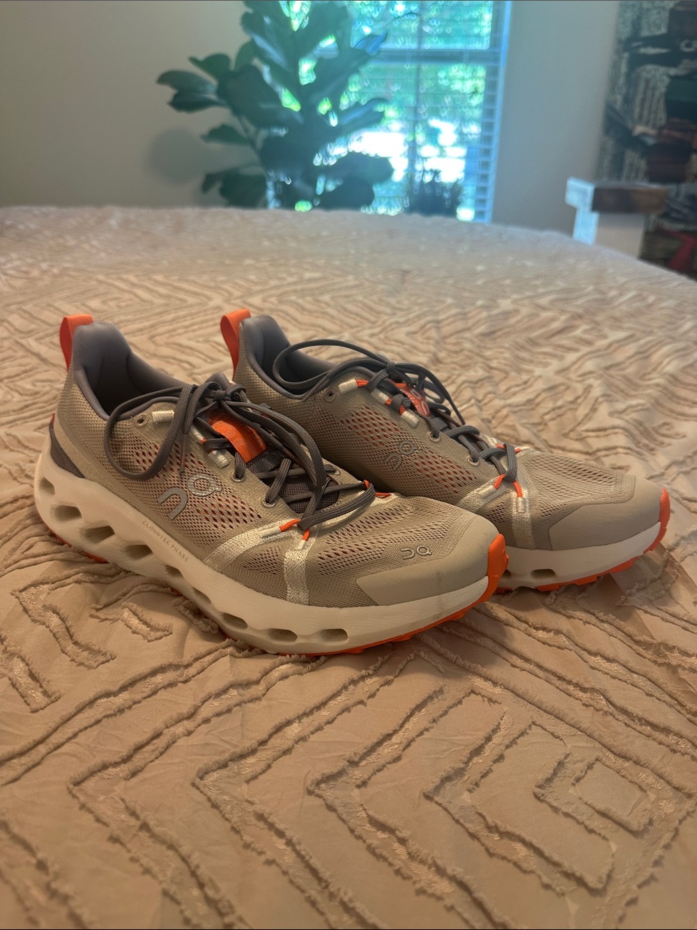 ON Cloudsurfer Trail Grey & Orange Sneakers